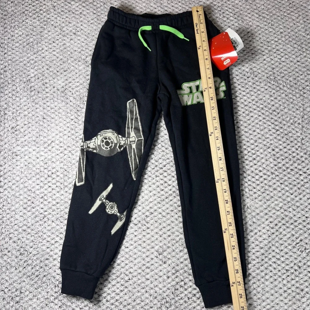 Kids Star Wars Black‎ Joggers Sweatpants Tie Fighter Galactic Empire Logo Size S